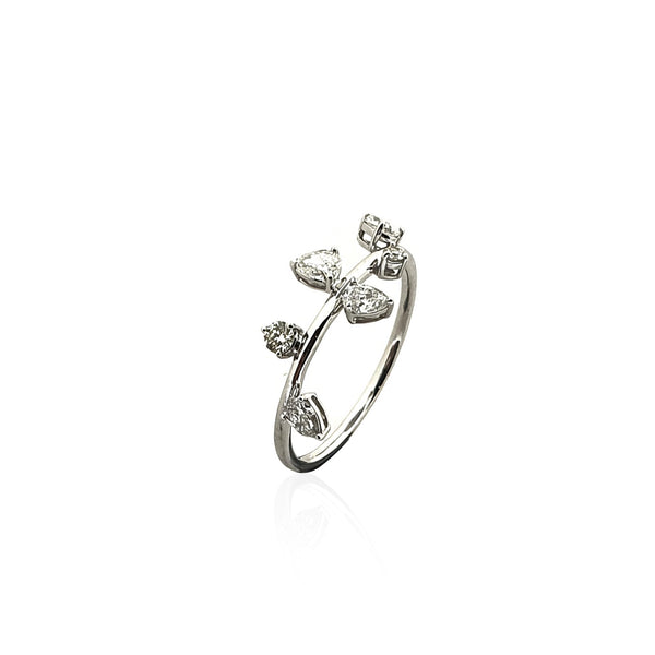Bloom Ring with Leafy Diamond