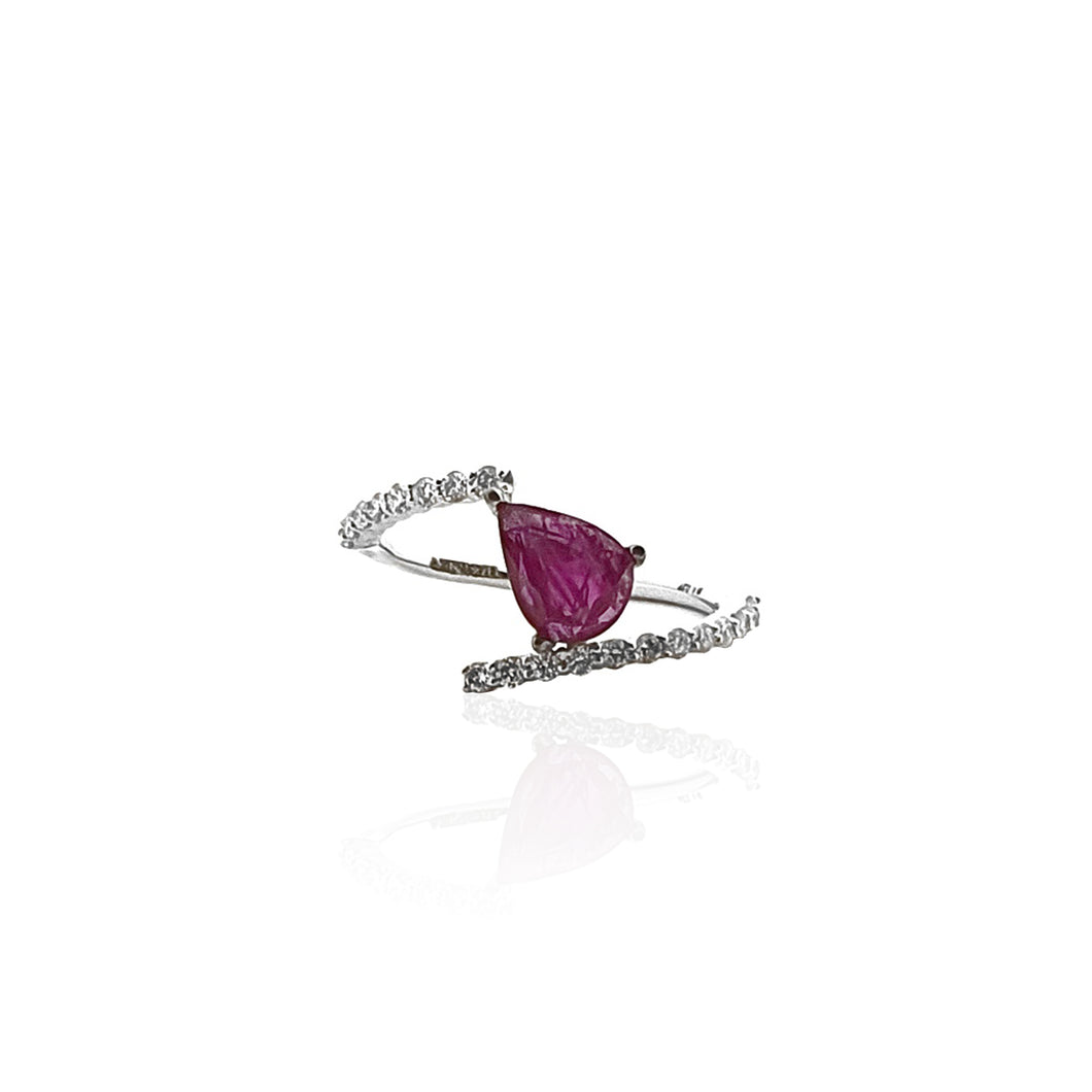 Carved Ruby Ring