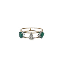 Load image into Gallery viewer, Escape Double Cord Mix Shape Emerald Ring
