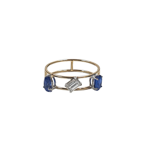 Double Cord Sapphire Ring