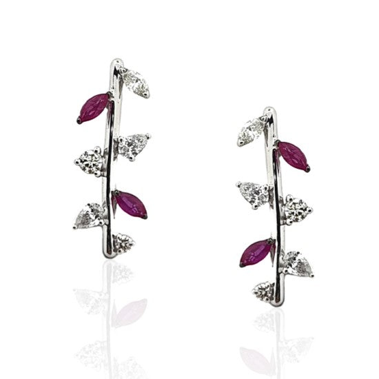 Rewind Ruby & Diamond Branch Earrings