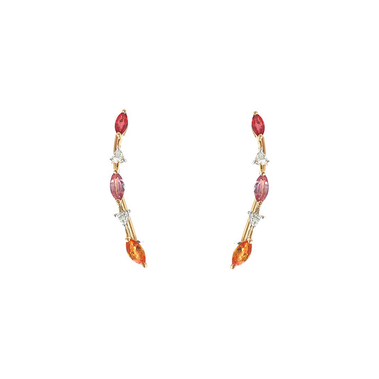 Bloom Ruby & Diamond Drop Earrings
