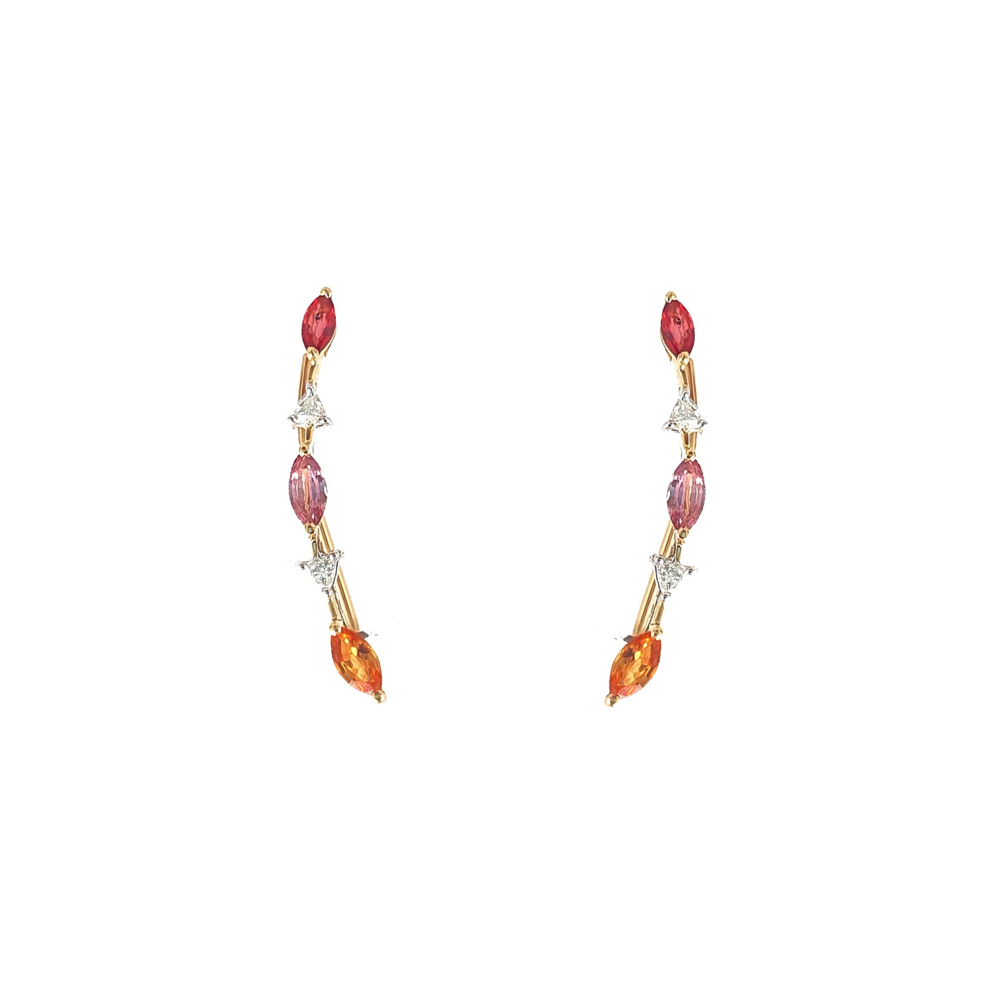 Bloom Ruby & Diamond Drop Earrings