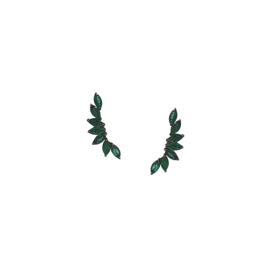 Zambian Emerald Leaf Cascade Earrings