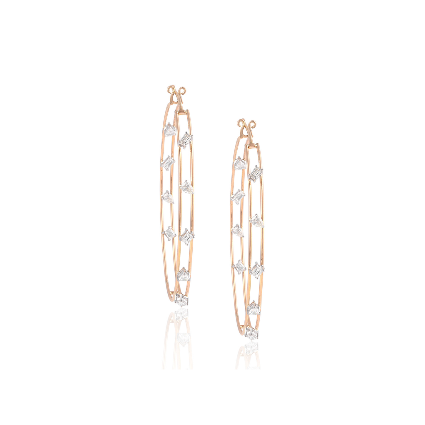 Diamond Hoop Earrings – Rose Gold