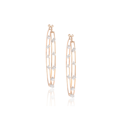 Diamond Hoop Earrings – Rose Gold