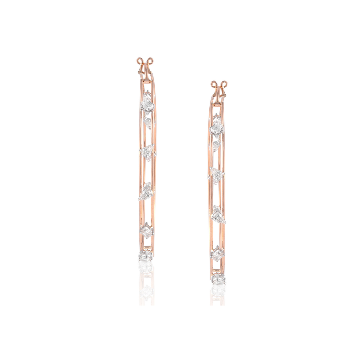 Diamond Hoop Earrings – Rose Gold