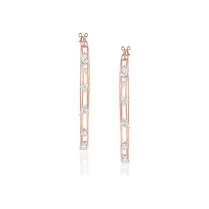 Diamond Hoop Earrings – Rose Gold