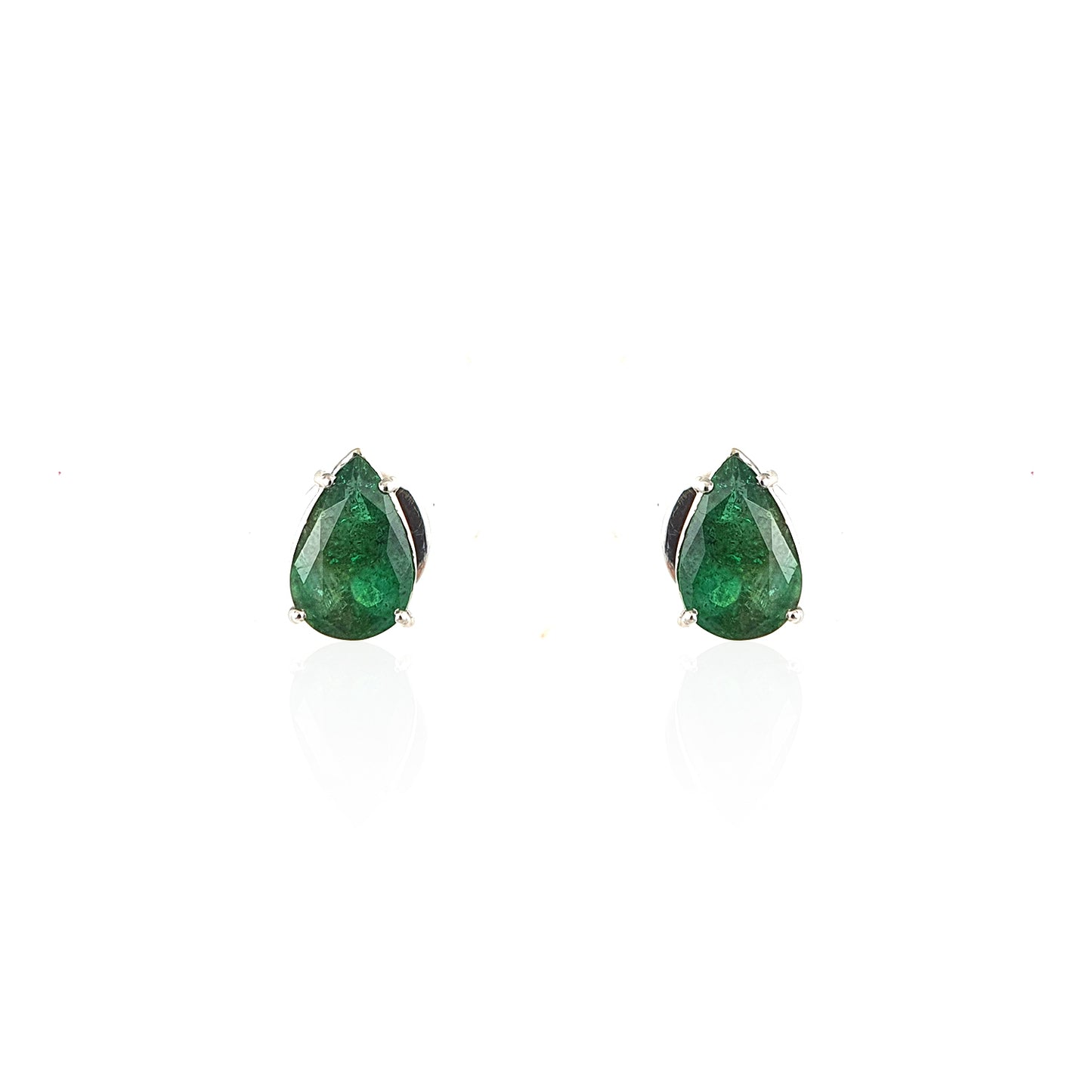 Zambian Emerald Teardrop Studs