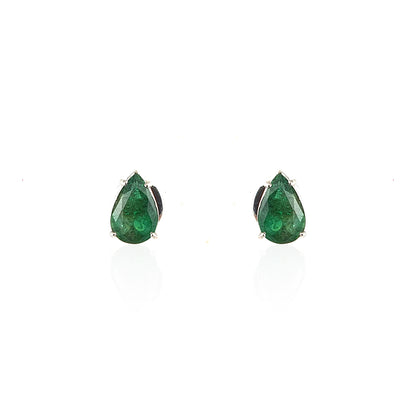 Zambian Emerald Teardrop Studs