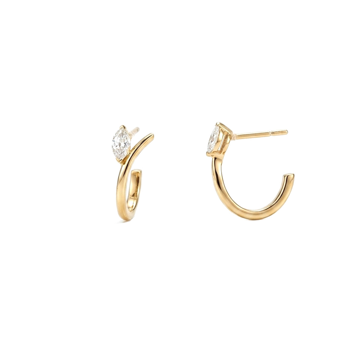 Bloom Single Petal Diamond Hoops