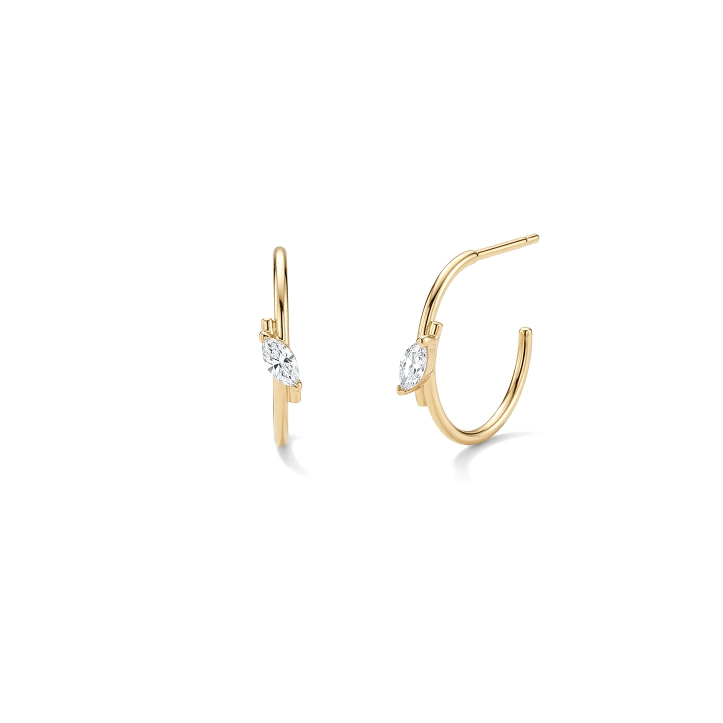 Bloom Marquise Diamond Hoop Earrings