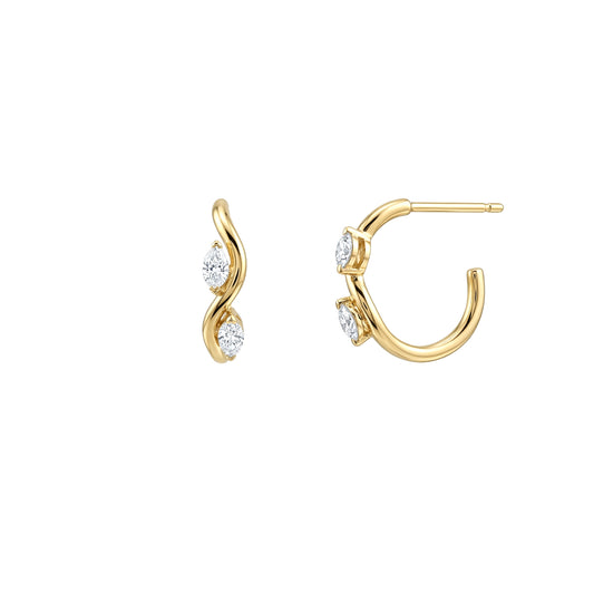 Bloom Twin Petal Diamond Hoops