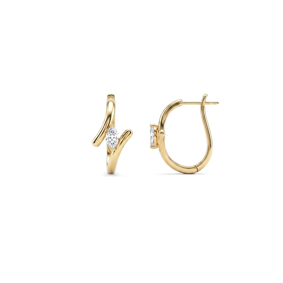 Bloom Sculpted Diamond Hoops