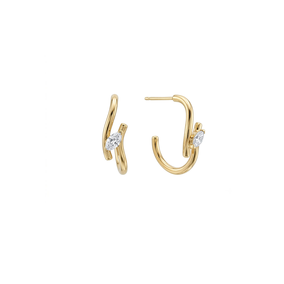 Bloom Open Petal Diamond Hoops