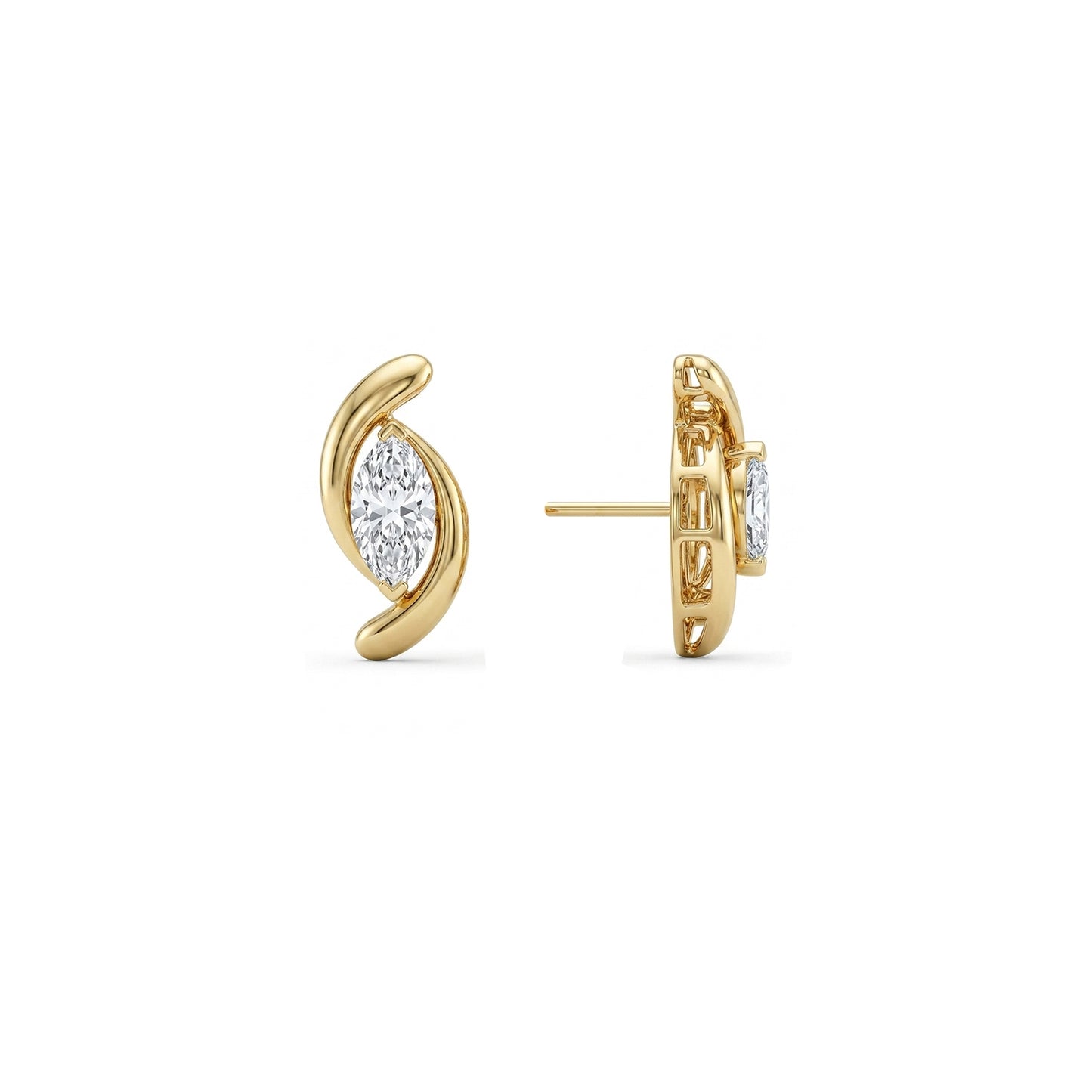 Bloom Marquise Diamond Stud Earrings