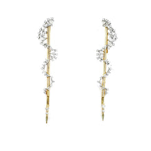 Load image into Gallery viewer, Ear Cuffs, Earcuffs, Diamond Earring, Diamond Ear cuffs Earring, Diamond Earring, Yellow Diamond earring, Round and Trillion Diamond
