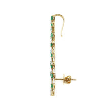 Load image into Gallery viewer, Ear Cuffs, Earcuffs, Diamond Earring, Diamond Ear cuffs Earring, Diamond Earring, Yellow Gold Earring, Emerald Earring, Emerald Ear cuff, Green Stone Earring
