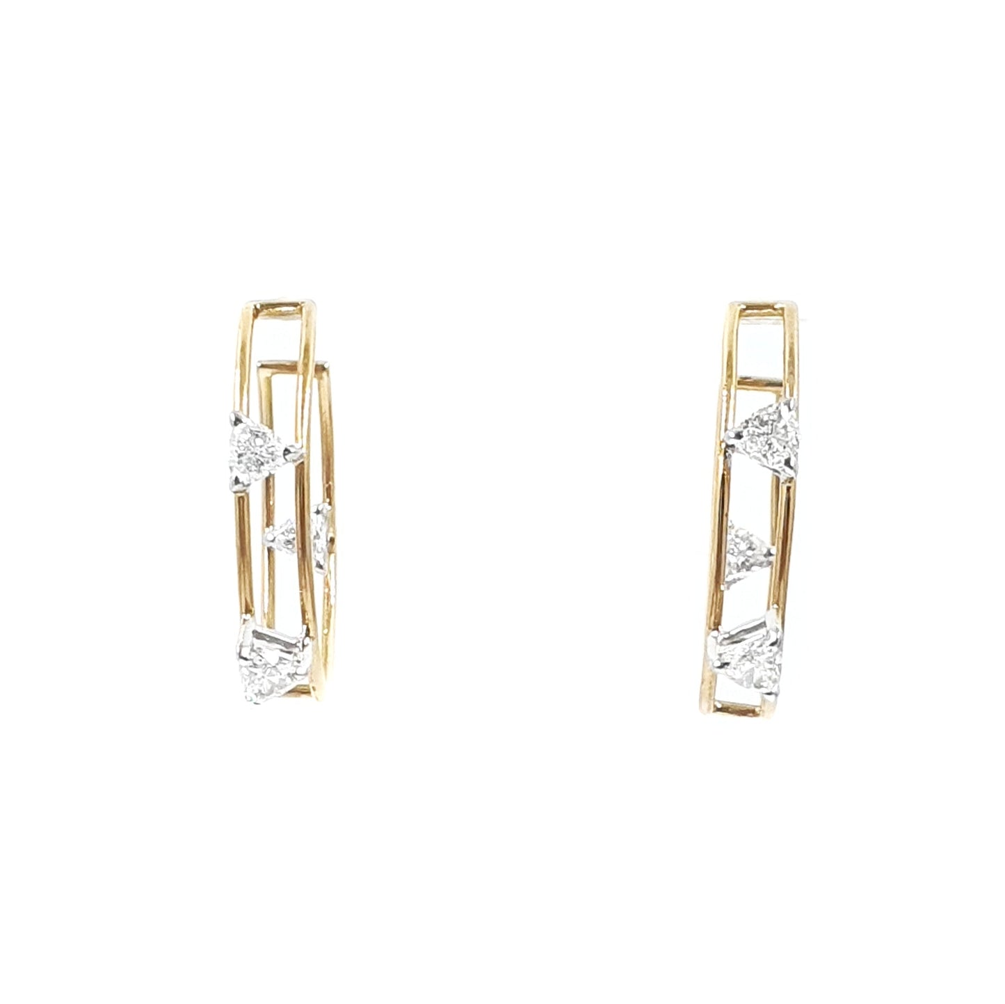 Two Line Small Trilliant Hoops