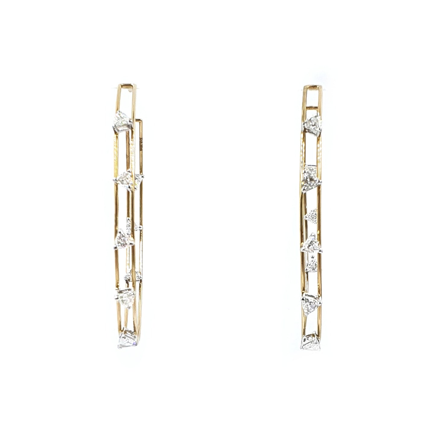 Two Line Big Trilliant Hoops