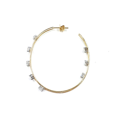 Two Line Big Trilliant Hoops