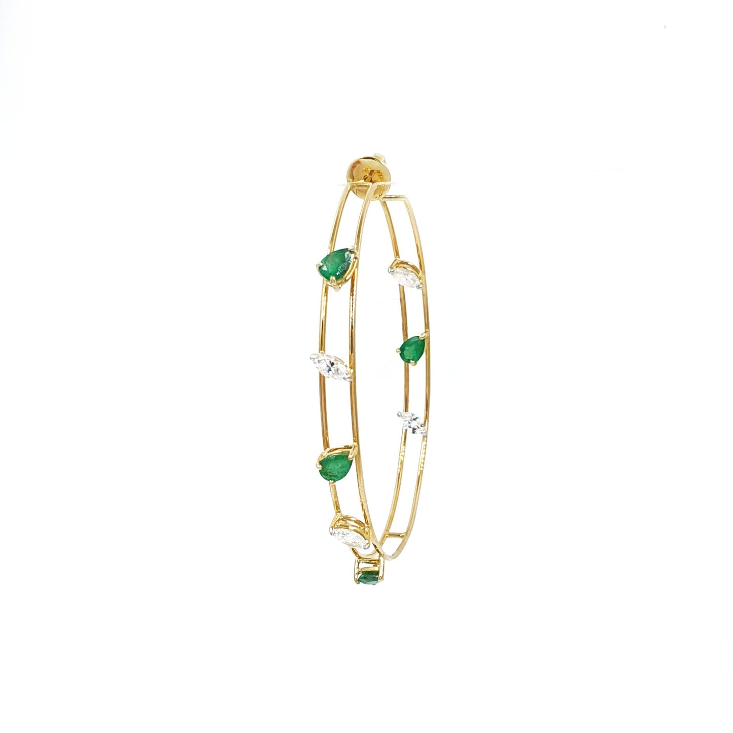 Two Line Small Marquise Hoops