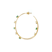 Load image into Gallery viewer, Two Line Small Marquise Hoops
