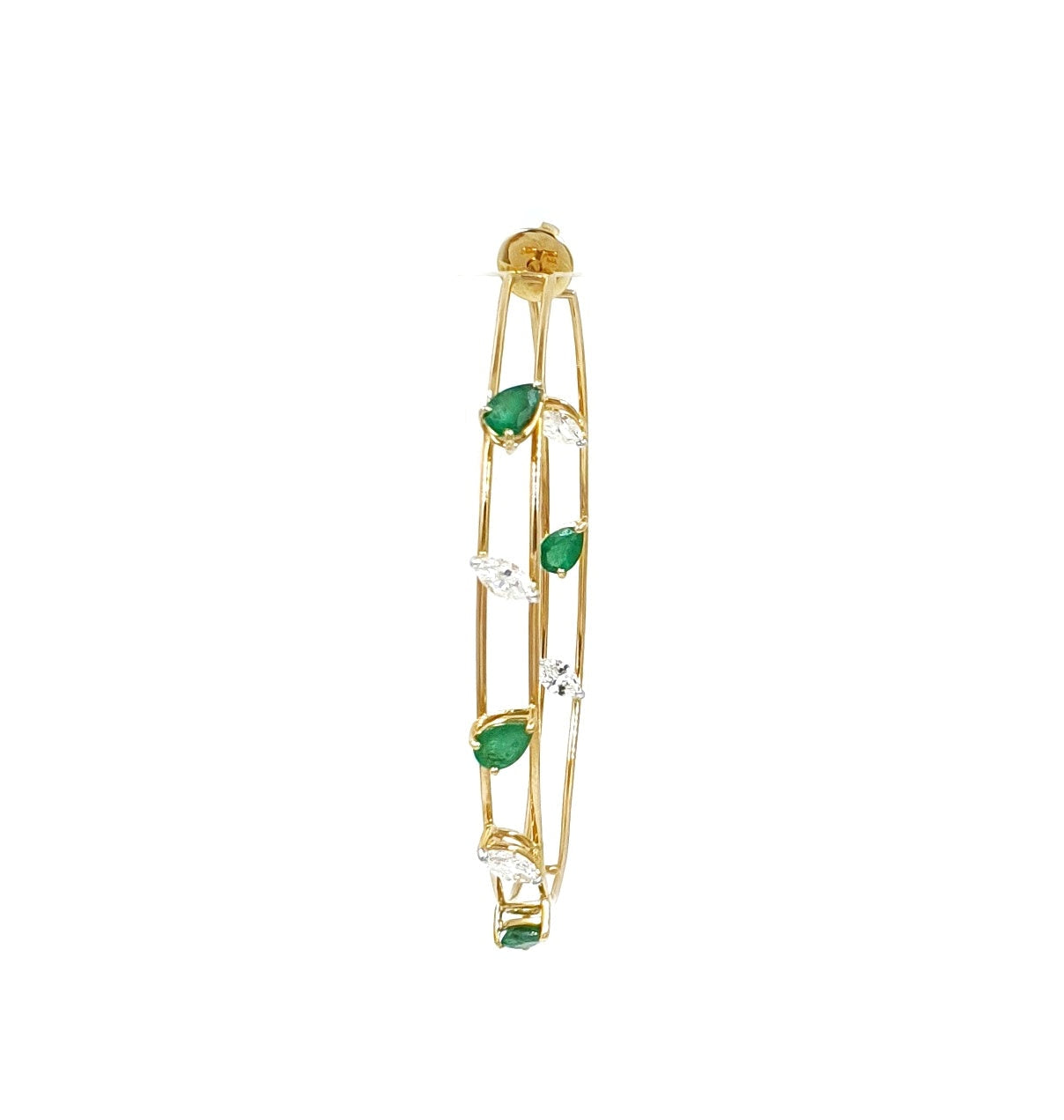 Two Line Small Marquise Hoops
