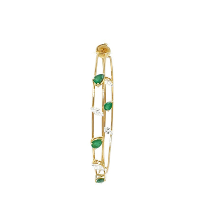 Two Line Small Marquise Hoops
