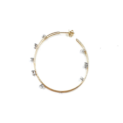 Two Line Pear And Marquise Hoops
