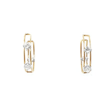 Load image into Gallery viewer, Diamond Hoop Earrings, Diamond Hoops, Diamond Earrings, Cushion shape diamond hoops
