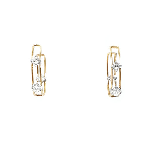 Diamond Hoop Earrings, Diamond Hoops, Diamond Earrings, Cushion shape diamond hoops