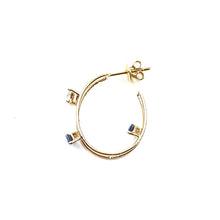 Load image into Gallery viewer, Diamond Hoops Earring, Tanzanite Hoops Earring, Marquise Diamond Hoops Earring
