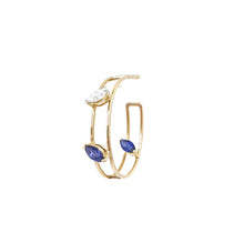 Load image into Gallery viewer, Two Line Marquise Hoops
