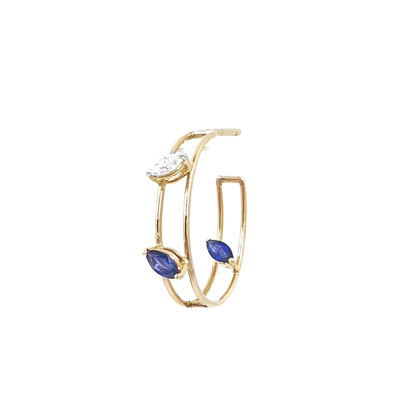 Two Line Marquise Hoops