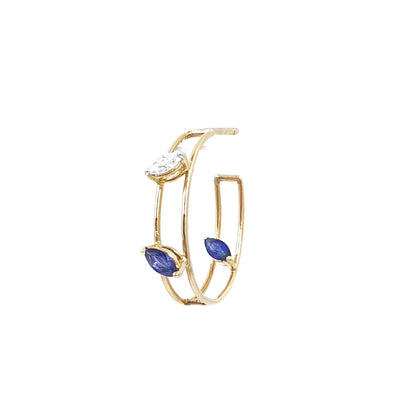 Two Line Marquise Hoops