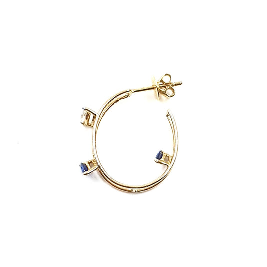Two Line Marquise Hoops