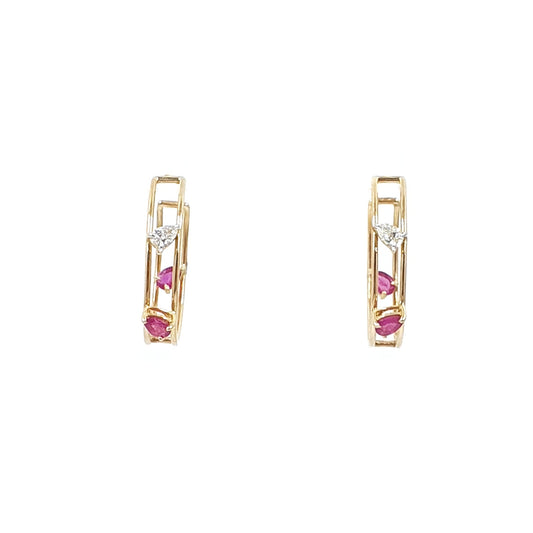 Two Line Pear Hoops