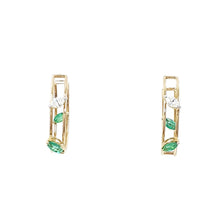 Load image into Gallery viewer, Two Line Big Marquise Hoops
