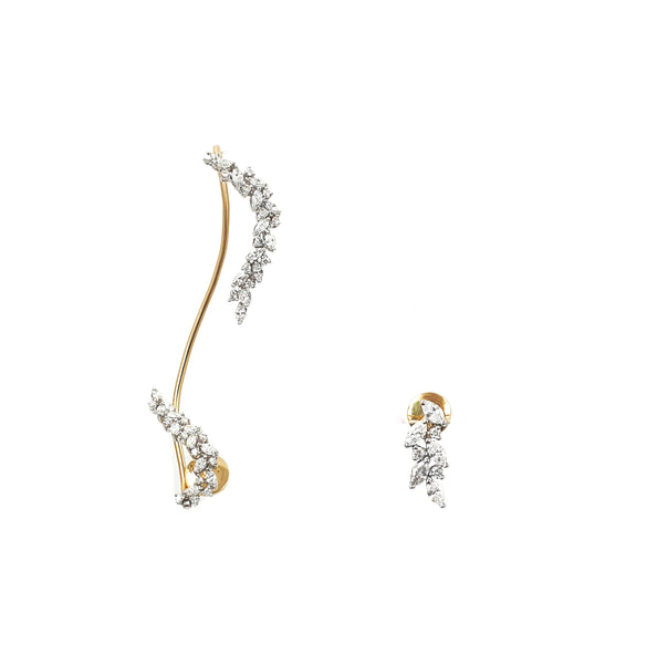 Endure Vine Earcuff - Marquise Diamonds & Yellow Gold