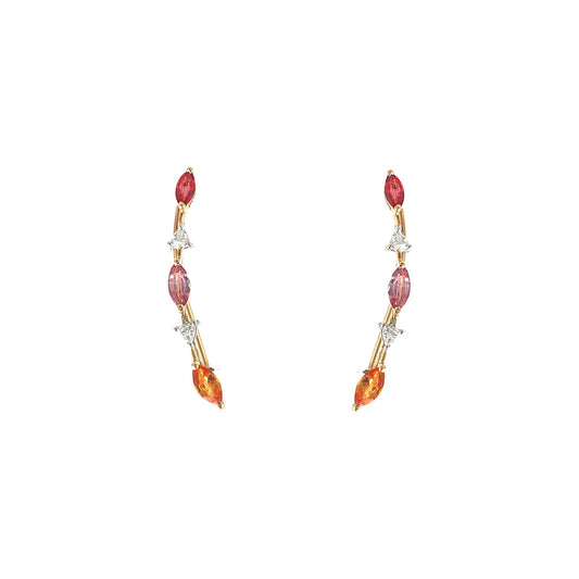 Grapevine Ear Sliders in Warm Sapphires & Diamonds