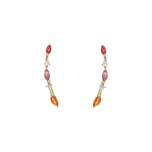 Grapevine Ear Sliders in Warm Sapphires & Diamonds