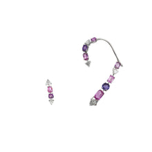 Load image into Gallery viewer, Ear Cuffs, Earcuffs, Diamond Earring, Diamond Ear cuffs Earring, Diamond Earring, Sapphire Ear Cuff, Sapphire Stone, Blue and purple sapphire gems stone, Sapphire Earring
