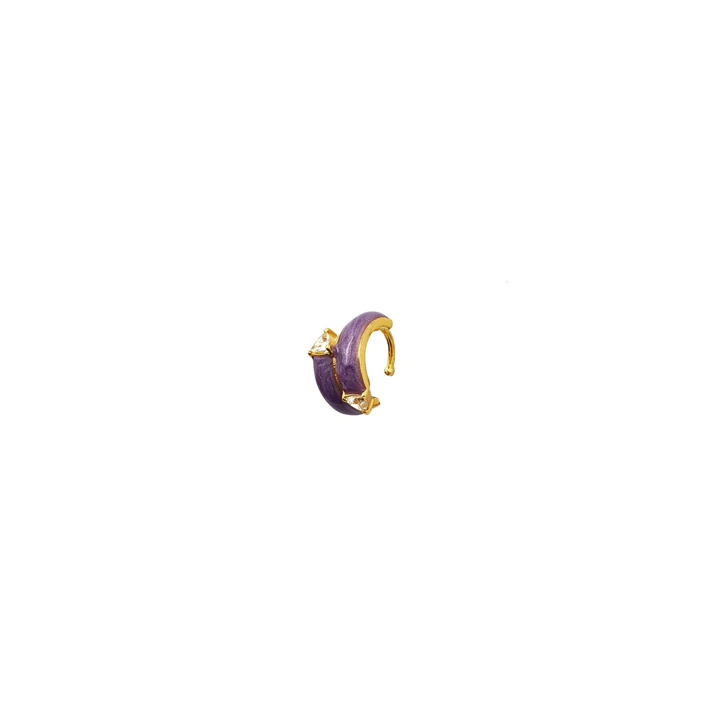 Purple Enamel Diamond Earrings