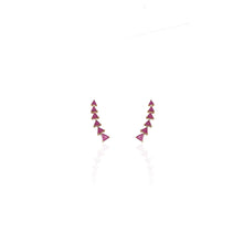 Load image into Gallery viewer, Bloom Trio Ear Sliders in Ruby Stone
