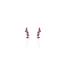 Load image into Gallery viewer, Bloom Grapevine Ear Sliders in Trilo Shape Ruby Stone
