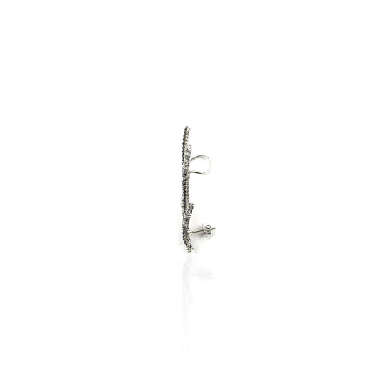 Diamond Trillion Ear cuff with Ear Slider