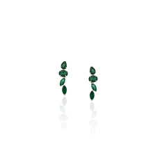 Load image into Gallery viewer, Bloom Ear Sliders with Zambian emeralds
