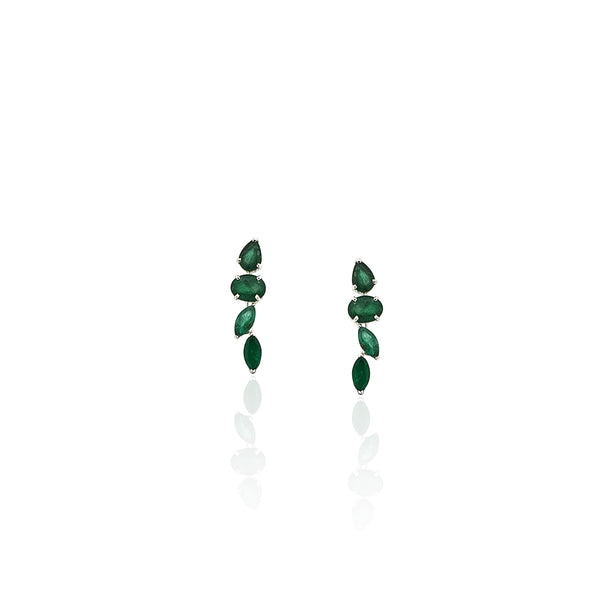 Bloom Ear Sliders with Zambian emeralds
