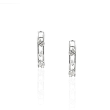 Load image into Gallery viewer, Diamond Hoops Earring, Diamond Hoops, Diamond Bali, Oval Shape Diamond Earring, Diamond Hoops in white gold
